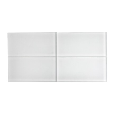 Apollo Tile 3X6 Frosted Soft White Subway Glass Tile 5 Sq.Ft., 40PK APLA99066M36EC100